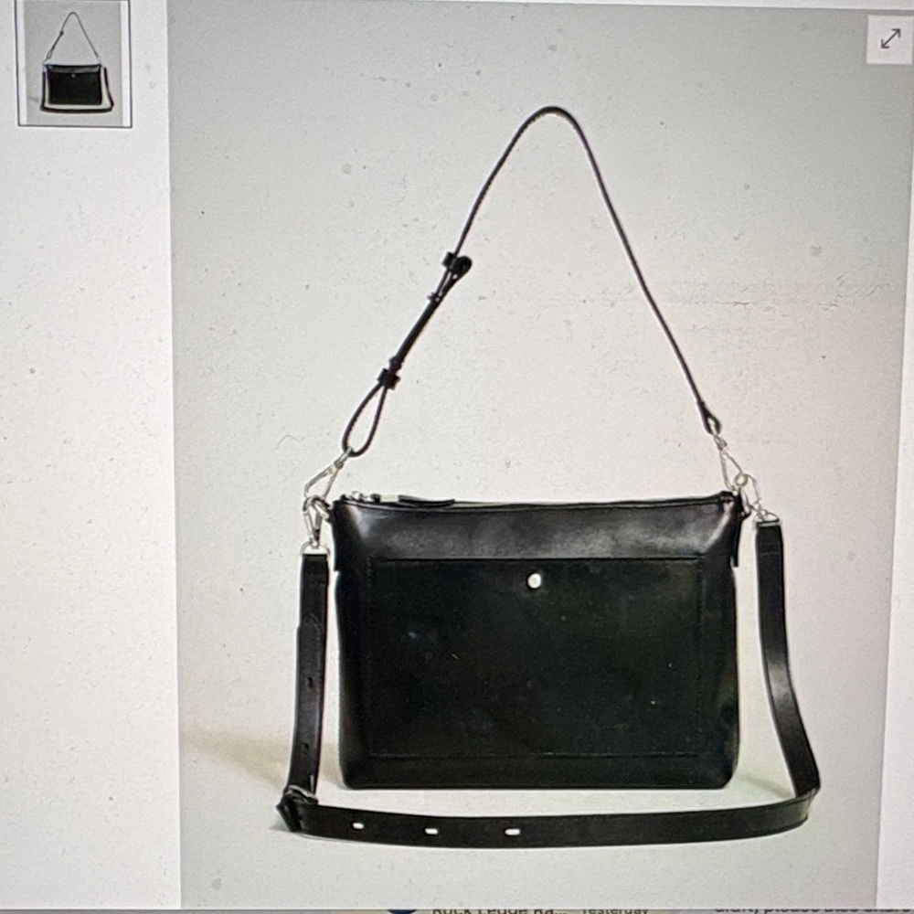 Madewell Transport Shoulder Crossbody Bag (Black Box Leather)